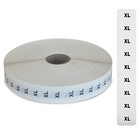 Eddie's Bandes d'autocollants Sizer - XL - impression noir et blanc sur clair - 3/4"x 4-1/2" - rouleaux de 1000-impression noir et blanc sur clair