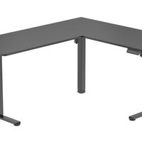 Uplite L-Shaped Dual Motor Height-Adjustable Corner Standing Desk - 63" x 55" - Black-Easy up-and-down control provides height adjustment from 28.3" to 46.5", allowing effortless shift from sitting to standing working position.
