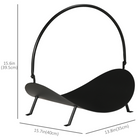 Outsunny - Porte-bûches 16 po courbé pour cheminée- panier de rangement à bois avec poignée flexible-Le support incurvé maintient les bûches bien serrées et en sécurité 