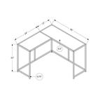 Monarch Specialties 2156 Accent Table - 36"L/Grey/Black Corner Console-1 Year Limited Manufacturer Warranty