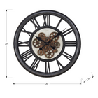 Monarch Specialties Clocks 20" Round Wall Clock - Black -The easy to read roman numeric markings against a skeleton style background, classic black metal hands and a non-ticking quartz movement ensures accurate timekeeping