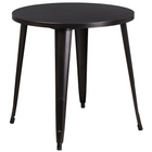 Table ronde de 30 po en métal avec 4 chaises à café, intérieur/extérieur, noir/doré antique (CH-51090TH-4-18CAFE-BQ-GG)-Finition poudrée noire et doré antique