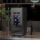 HOMCOM Beverage and Wine Fridge with Glass Door - 12 Bottle Capacity-Precise temperature control from 8-18℃ suitable for various beverages