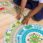 Melissa & Doug 48-Piece Round the Shore Tracks Cardboard Jigsaw Floor Puzzle with Wind-Up Vehicles-An engaging way to encourage number recognition and counting, and to promote fine-motor and problem-solving skills
