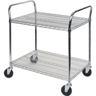 Kleton - Chariot Utilitaire En Treillis Métallique, Chromé, 18po x 45po x 60po, Capacité 800 Lb-Capacité 800 lb