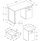 Monarch Specialties - 7762 Bureau 48 po L - Blanc Marbre Orientation Gauche Ou Droite-Dimensions du produit: 47,25 pouces L x 23,75 pouces P x 30 pouces H