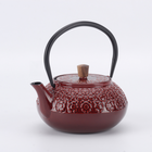 Minimal - Théière en fonte émaillée Minimal - Sakura Rouge - 0,6 L-La belle surface émaillée brillante ressemble à de la céramique