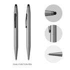 Cross Tech2 Metallic Lacquer with Glossy Black Dual-Function Ballpoint Pen with Stylus - Titanium Gray-A quick swivel action engages the ballpoint tip