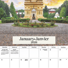 DateWorks - 2026 Calendrier Mural 16 Mois - 12 po x 12 po - Destinations Exotiques - Bilingue -Septembre 2025 - Décembre 2026