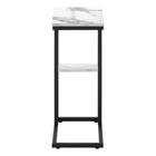Monarch Specialties - 3675 Table D'Appoint - 25 po H/Marbre Blanc/Metal Noir-Garantie : 1 an limite pour les pieces