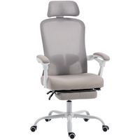HOMCOM - Fauteuil de bureau ergonomique inclinable - gris-Le soutien lombaire dynamique (haut/bas/avant/arrière) et l’appui-tête (haut/bas/pivotant) s’ajustent pour soutenir pleinement votre cou et votre dos 