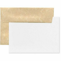 JAM Paper Recycled Parchment Stationery Set - 25 Cards and 25 A2 Envelopes - Brown - set of 25-Color: Recycled Brown