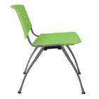 Flash Furniture - Chaise empilable en plastique série Hercule, capacité de 881 lb, structure en titane, vert (RUTF01AGN)-S'empile jusqu'à 25 chaises de hauteur