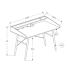 Monarch Specialties 7536 48" Computer Desk - Dark Taupe/Black Metal-Product dimensions: 47.25 inches L x 23.75 inches W x 34 inches H
