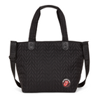 The Rolling Stones - Collection Iconic - Sac fourre-tout en nylon matelassé avec bandoulière réglable et amovible - Noir-Sac Fourre-tout