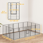 PawHut - Parc pour Chien Robustesse en Métal - 47 po H-Les 16 panneaux peuvent être installés en rectangle