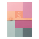 Letts - 2026 Agenda hebdomadaire/mensuel Gradient - 8-1/4 po x 5-5/6 po - Couleurs assorties - Multilingue- Style d’intérieur intemporel avec une semaine sur deux pages