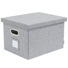 Boîte de rangement pliable en tissu Bankers Box avec un couvercle - boîte à dossiers suspendus grise avec poignée - lettre/légal-Élégante, colorée et solide pour une variété d’applications.