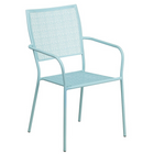 35.25'' Round Sky Blue Indoor-Outdoor Steel Patio Table Set with 4 Square Back Chairs [CO-35RD-02CHR4-SKY-GG]-4