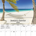 DateWorks 2026 16-Month Wall Calendar - 12" x 12" - Beaches - Bilingual-September 2025 - December 2026