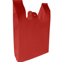 Reliabag Reusable Non-Woven T-Shirt Bags - 11"W x 7"D x 20"H - Red - 100 Pack-Reusability: Non-woven t-shirt bags are designed to be reusable
