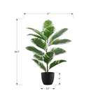 Monarch Specialties 27" Artificial Indoor Rubber Tree - Table - Black Pot-This easy-care, indoor faux floor plant is made from the highest quality materials and requires no maintenance or watering, for a sustainable, environmentally friendly decorative accent that will last a lifetime