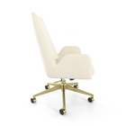 Staples - Fauteuil de direction MidMod, en tissu, crème-Réglage de la hauteur du siège et du basculement et blocage du basculement 