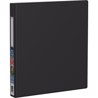 Avery® - Reliure robuste à anneaux en D à pression ssimple, 1 po, noire-Les anneaux sans espace Gap Free emp&ecirc;chent les pages de tomber et sont montés par l'arrière pour permettre aux feuilles de reposer à plat  