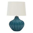 Monarch Specialties 24" H Transitional Table Lamp - Blue Ceramic / Ivory / Cream Shade-Brighten up any room with this stylish and versatile 24"h blue ceramic table lamp in an attractive curved shape, attached with a 6ft transparent cord, and topped with a simple ivory linen fabric shade accented with a subtle round, gold metal finial