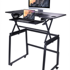 Rocelco 46" Deluxe Adjustable Height Desk Riser and Floor Stand Bundle - Black-MINIMAL ASSEMBLY REQUIRED: Standing Desk legs attach in minutes and you're ready to go