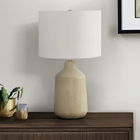 Monarch Specialties - Luminaire - 24 po H Lampe De Table - Béton Beige - Abat-Jour Ivoire / Crème - Contemporain-L'interrupteur rotatif à 3 voies facile à utiliser contient une seule ampoule (non incluse) avec une puissance maximale de 100W/120V, vous permettant d'ajuster l'ambiance lumineuse pour éclairer ou assombrir instantanément la pièce