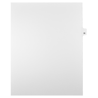 Markmaker - Intercalaires imprimes Legal, Blanc, 1/25th coupe, format lettre, sans trous, 25 tabs/PQT, 5 PQT/Boite, Numero 33-Intercalaires imprimes Legal