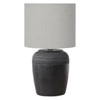 Monarch Specialties - Luminaire - 17 po H Lampe De Table - Céramique Noire - Abat-Jour Gris - Contemporain-Cette lampe de table de 17 pouces de haut est dotée d'une élégante base en céramique noire texturée et d'un abat-jour contemporain en tissu gris, parfait pour ajouter une touche tendance à votre salon, votre chambre ou votre bureau à domicile
