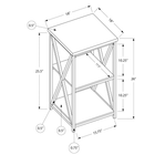 Monarch Specialties 3595 Accent Table - 26"H/Black Marble/Black Metal-1 Year Limited Manufacturer Warranty