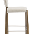 Modway - Hayley Tissu rembourré Tabouret de comptoir - Crème en laiton-Pieds métalliques effilés avec repose-pieds