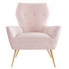 Modway - Renata Bouton touffé Performance Velvet Fauteuil - Rose-Capacité de poids de la chaise : 331 lb