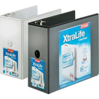 Cardinal XtraLife ClearVue Locking D-Ring Binder, Black, 6”-55% recycled content; 52% post-consumer