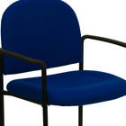 Flash Furniture Comfort Navy Fabric Stackable Steel Side Reception Chair with Arms-Curved Arms