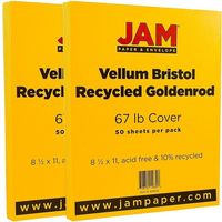 JAM Paper Vellum Bristol Cardstock, 8.5 x 11, 67lb Goldenrod Yellow, 2 packs of 50 (169825g)-Goldenrod