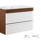 Modway - Render Fixation murale de 30" Vanette de salle de bain - Blanc Noyer Blanc-Conception murale