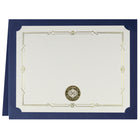St. James Document/Certificate Holders - Gold Foil - Linen Finish - Navy Blue - 5 Pack-Suitable for horizontally or vertically oriented award certificates