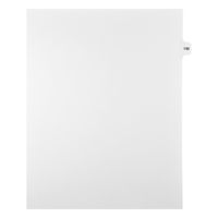 Markmaker - Intercalaires imprimes Legal, Blanc, 1/15th coupe, format lettre, sans trous, 25 tabs/PQT, 5 PQT/Boite, Numero 138-Intercalaires imprimes Legal