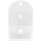 JAM Paper Plastic 2 Pocket Envelopes, Hook & Loop Fastener Closure, Letter Open End, Clear Poly, 12 Pack (2163613478b)-Clear plastic