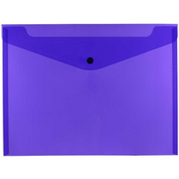 JAM Paper - Enveloppes en plastique avec fermeture à bouton-pression, format lettre, 9,75 x 13 po, poly violet, 12/pqt (218S0PU)-Enveloppe en plastique violet de format lettre avec fermeture à bouton pression
