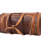 Tolredo Helios Leather Travel Barrel Bag - Brown-Heavy duty fittings to hold the weight