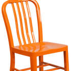 Flash Furniture Orange Metal Indoor-Outdoor Chair-Adjustable Floor Glides