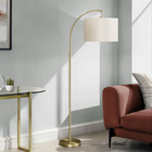 Monarch Specialties - Luminaire - 65 po H Lampadaire - Métal En Laiton - Abat-Jour Ivoire / Crème - Contemporain-Pouvant accueillir une ampoule de 100 W (non incluse), ce luminaire décoratif est doté d'un interrupteur à pied marche/arrêt pratique qui permet une utilisation facile et polyvalente pour créer l'ambiance idéale afin d'illuminer un salon, une chambre ou un bureau