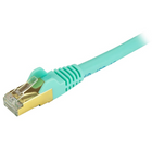 StarTech Câble de raccordement Ethernet Cat6 blindé, 6 pi, turquoise (C6ASPAT6AQ)-Protecteurs de pinces pour connecteur RJ-45 empêchent le câble de s’accrocher ou de briser pendant l’installation