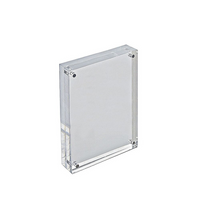 Azar Displays 7" x 5" Vertical/Horizontal Block Acrylic Sign Holder, Clear (104434)-Used to display graphics vertically and horizontally