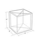 Azar Cube Pencil Holder With Divider, 5" x 5" x 5", 2/Pack (556358)-Clear Crystal Styrene